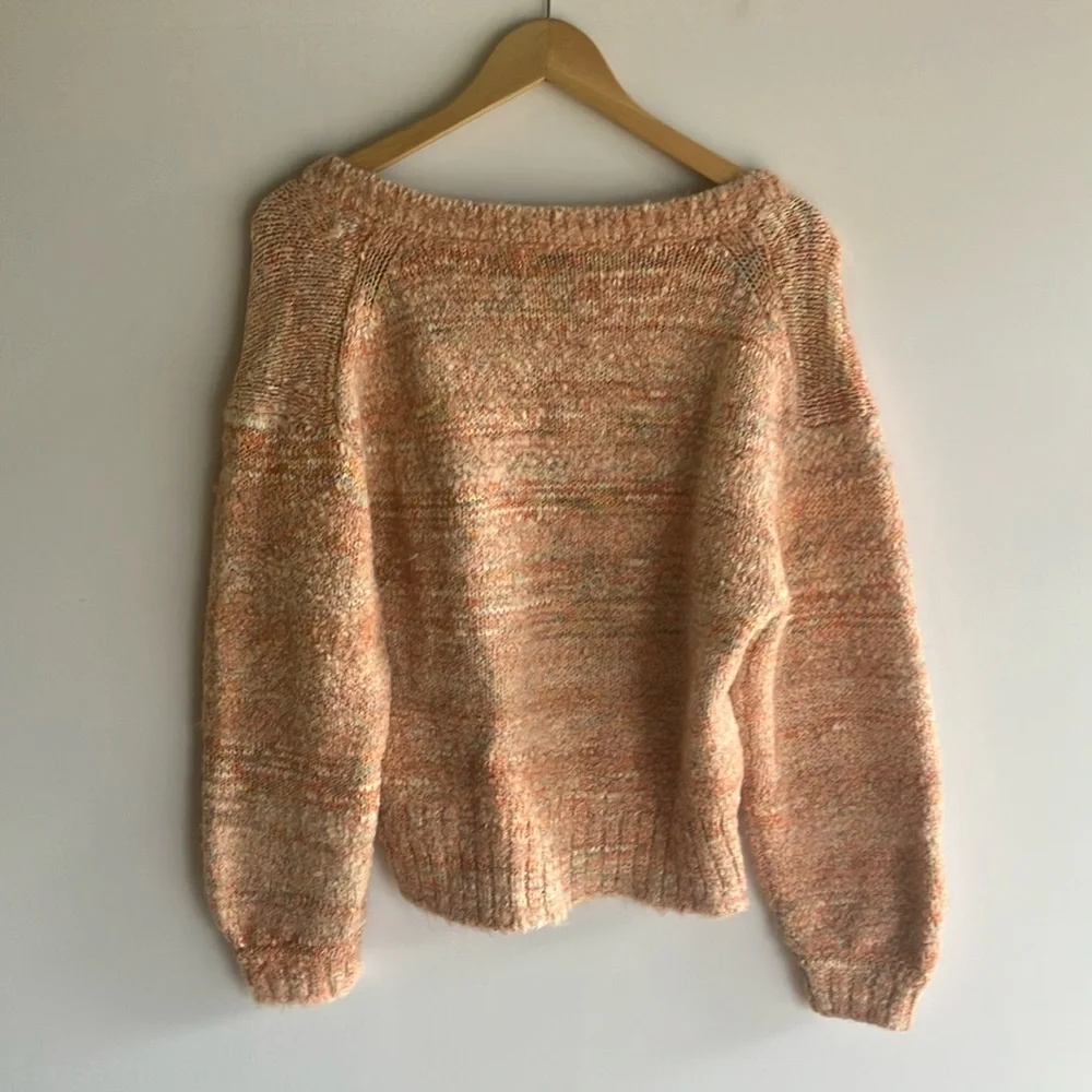 J. Crew Orange V-Neck Sweater Soft Knit
